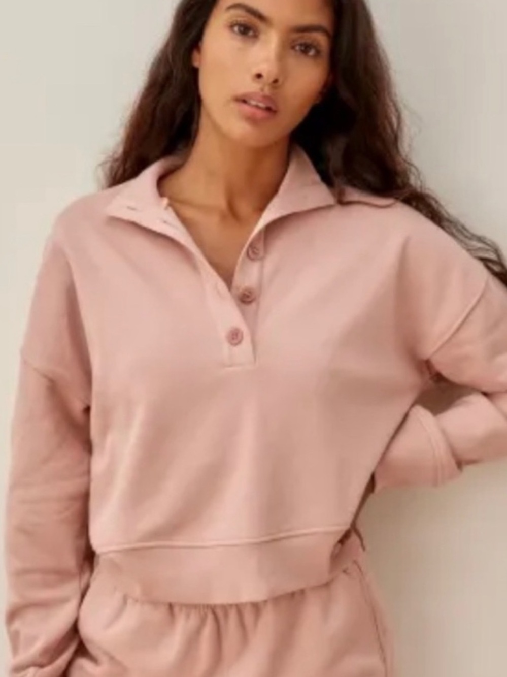 Reformation Marla Soft Crew Sweatshirt in Blush Pink S